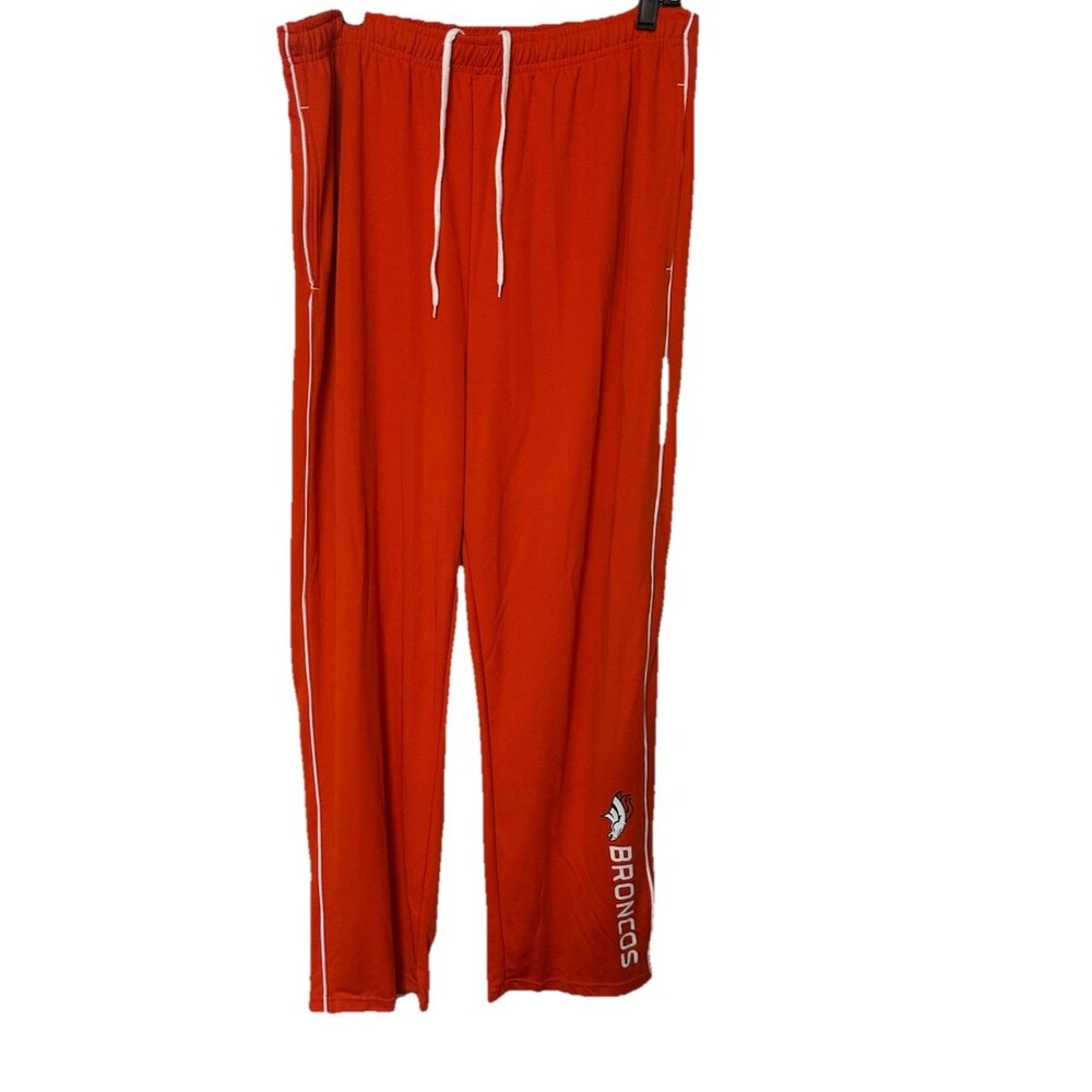 Majestic Denver Broncos Mens XL Orange Joggers Track Lightweight Pocket  Pants